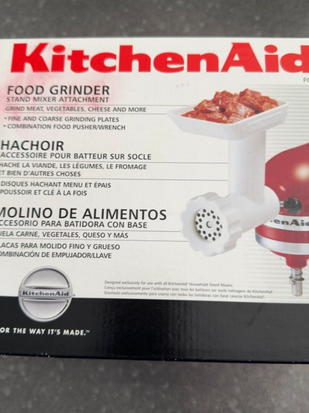 KitchenAid Food Grinder Attachment FGA – Stand Mixer Accessory